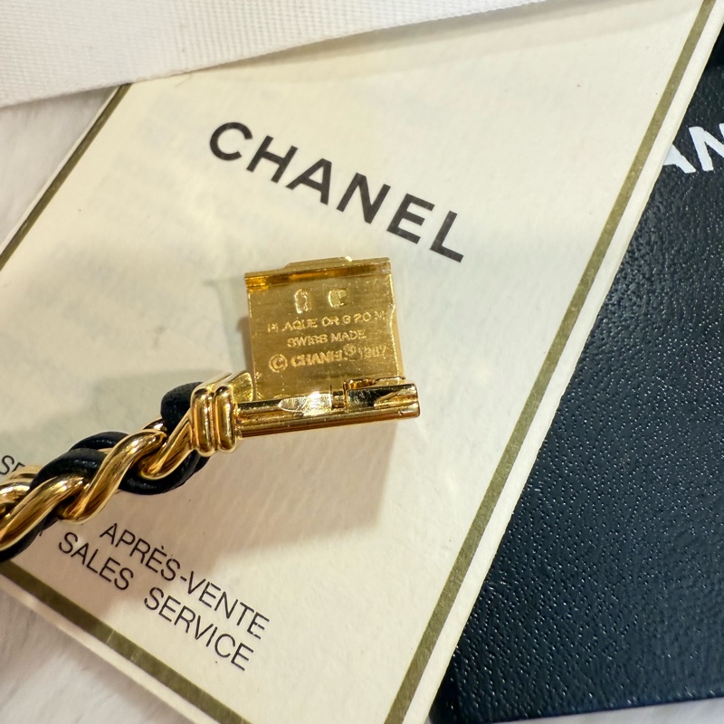🥇合法登記 保證真品🎉9新 附保固🎈香奈兒 CHANEL 黑金 首映錶 S號-14