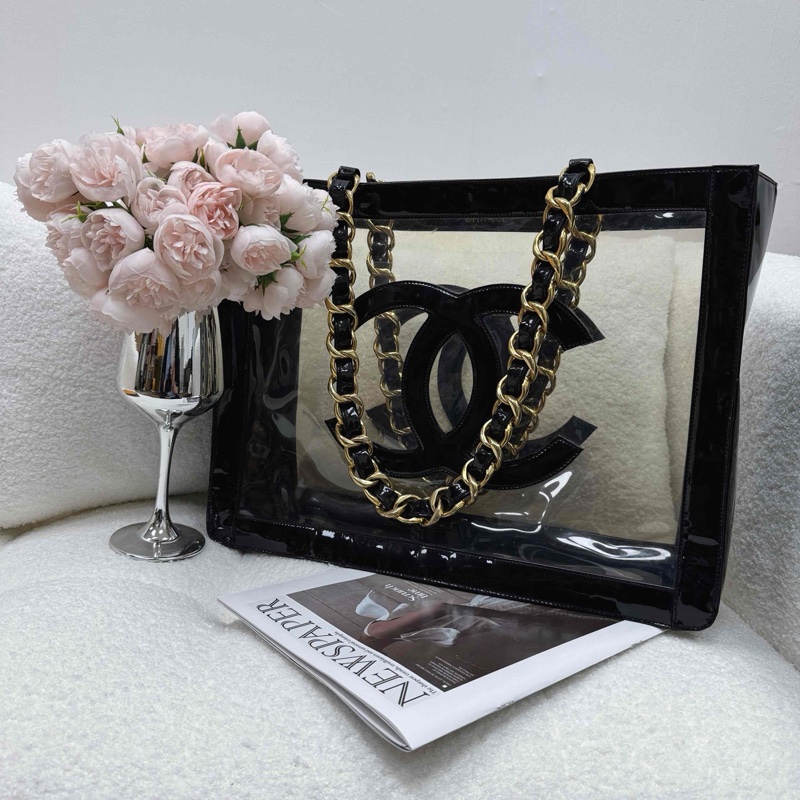 Chanel 香奈兒 透明鏈條托特包 二手 中古 vintage-0