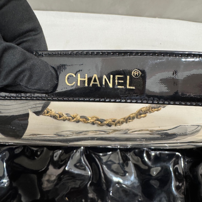 Chanel 香奈兒 透明鏈條托特包 二手 中古 vintage-13
