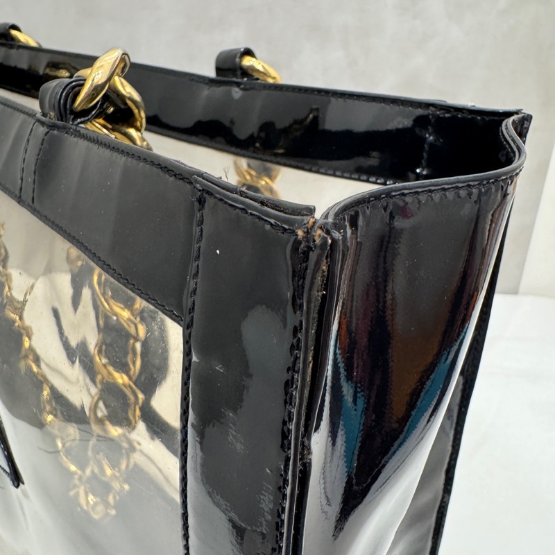 Chanel 香奈兒 透明鏈條托特包 二手 中古 vintage-15