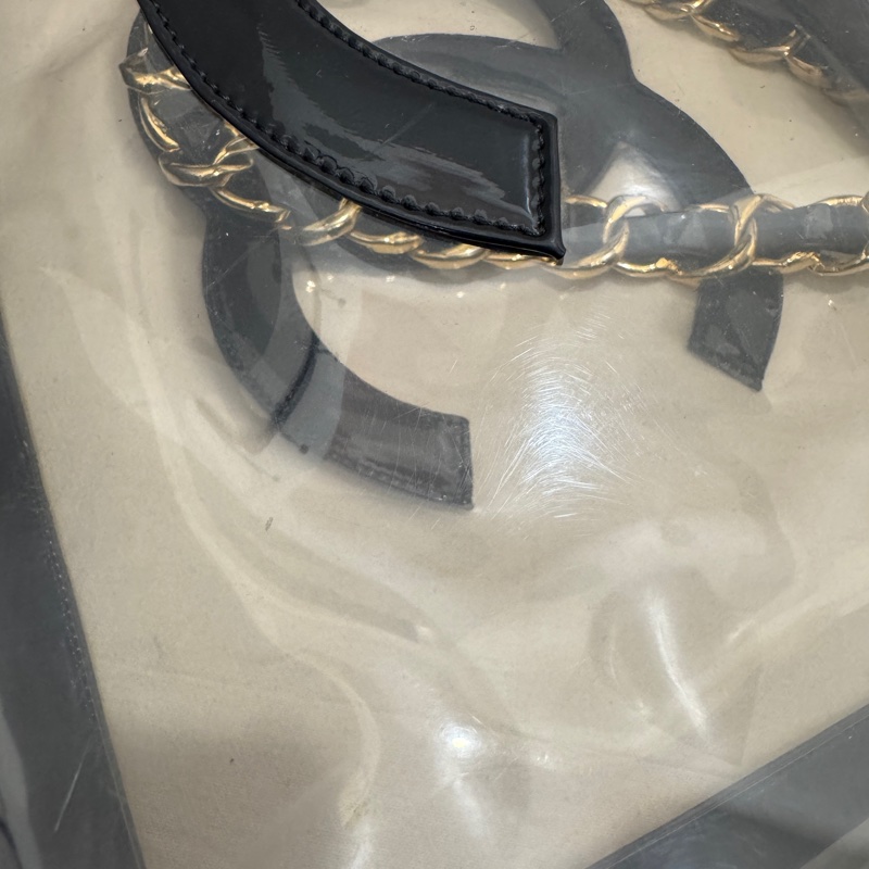 Chanel 香奈兒 透明鏈條托特包 二手 中古 vintage-20