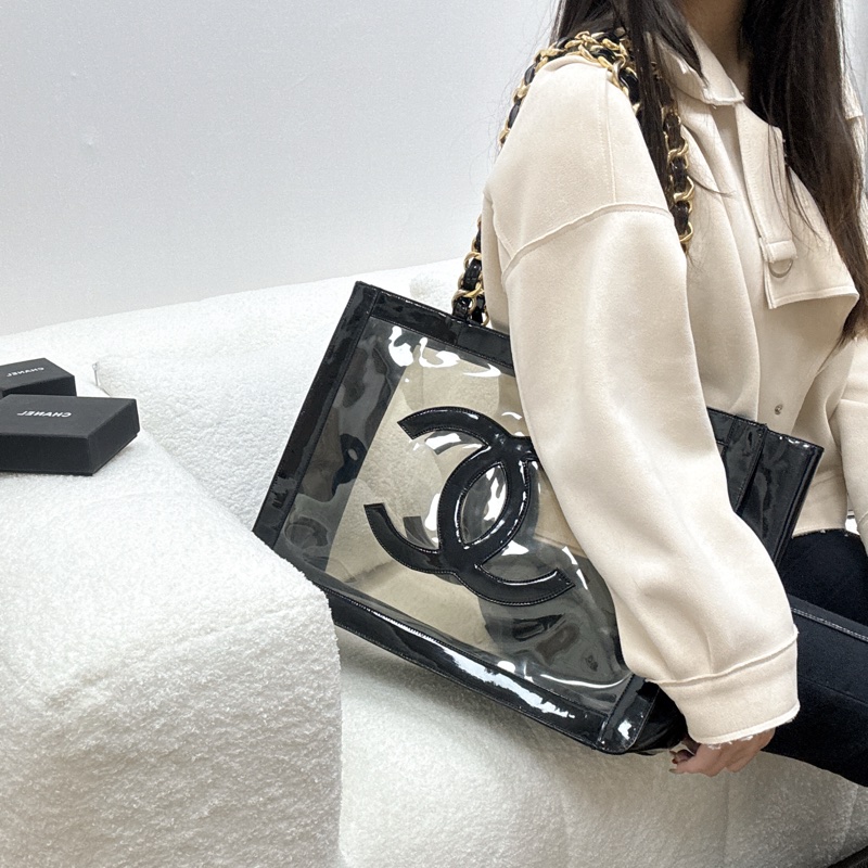 Chanel 香奈兒 透明鏈條托特包 二手 中古 vintage-1