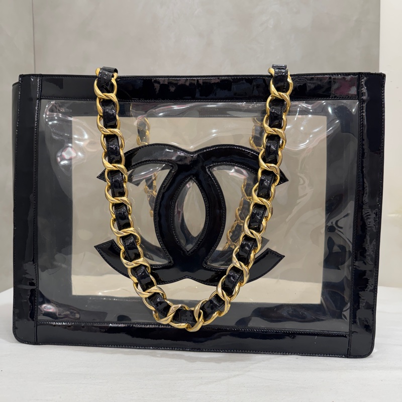 Chanel 香奈兒 透明鏈條托特包 二手 中古 vintage-2