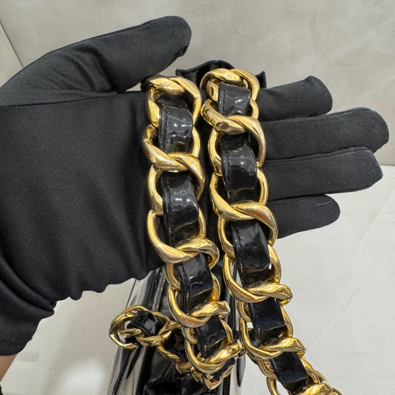 Chanel 香奈兒 透明鏈條托特包 二手 中古 vintage-4