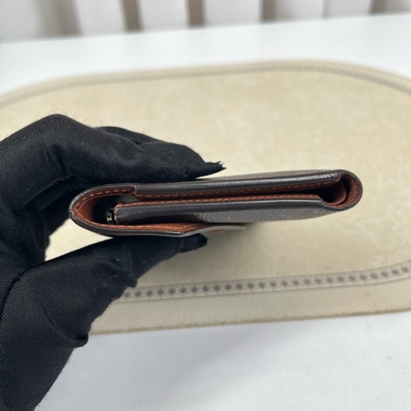 LV路易威登 老花短款三折疊豆豆錢包 經典老花配棕色內裡 內裡有隔層 可放現金-7