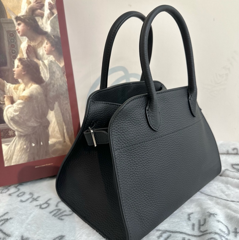 【全🆕】THE ROW Margaux 10 小牛皮 手提包黑色-1