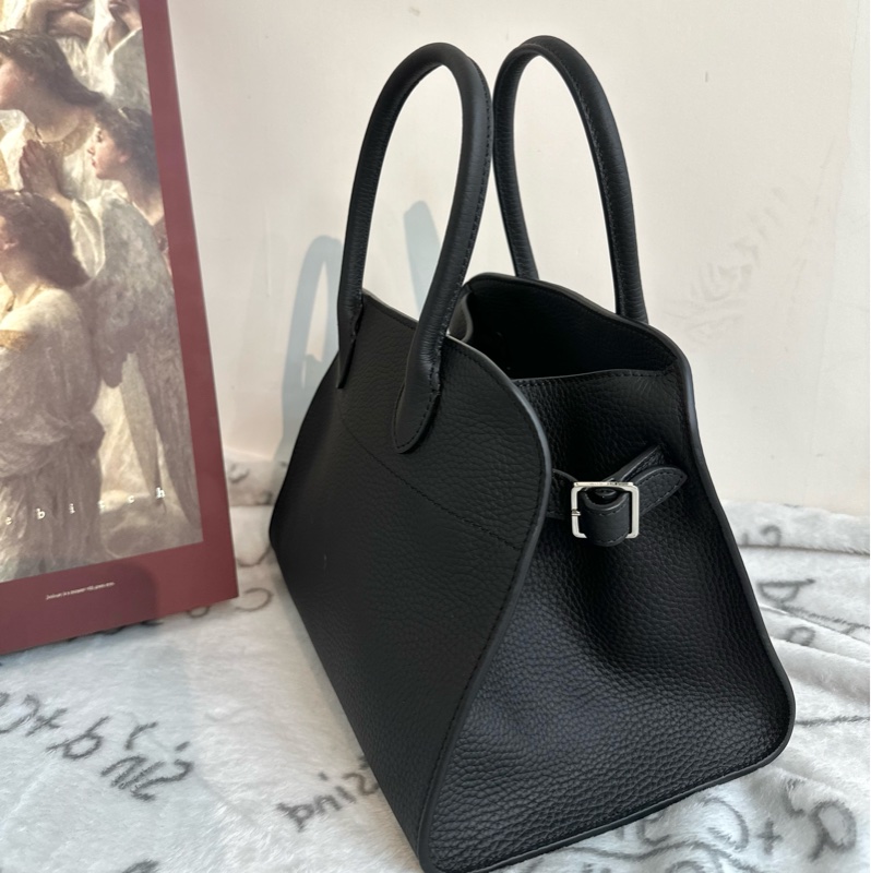 【全🆕】THE ROW Margaux 10 小牛皮 手提包黑色-2