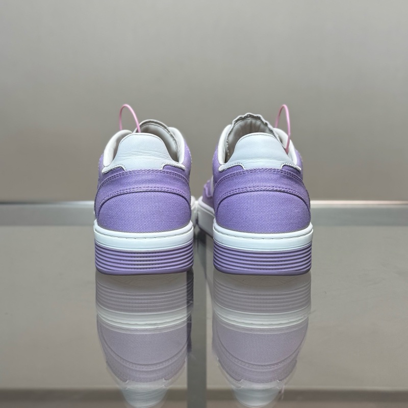 香奈兒Chanel 雙C Logo 白紫帆布板鞋 39 碼 99 新-1