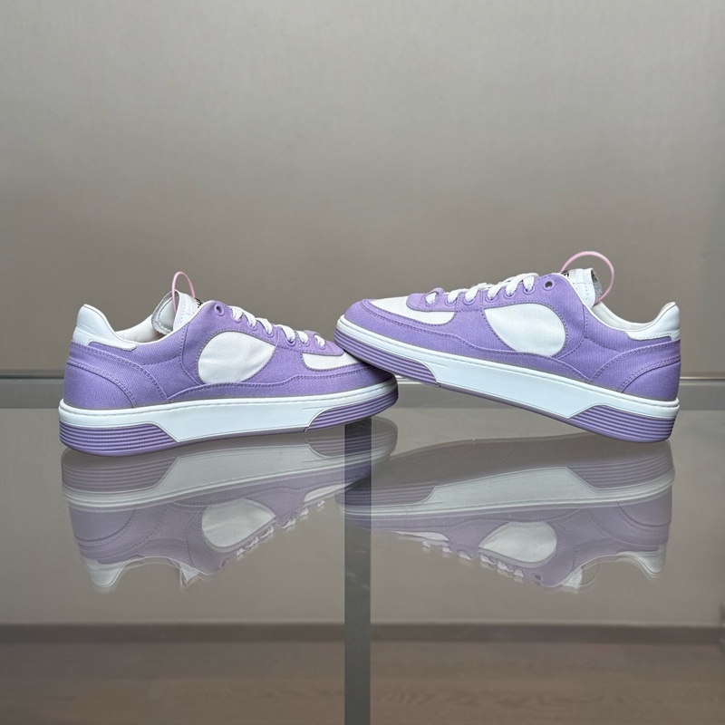 香奈兒Chanel 雙C Logo 白紫帆布板鞋 39 碼 99 新-4