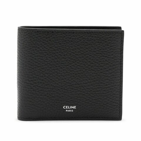 【CELINE】Bi-fold Triomphe 荔枝牛皮 雙摺 零錢包 卡夾 皮夾 短夾 黑色 10C873GTZ.38SI