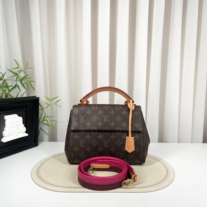 sh zym LV路易威登 Cluny克魯尼BB 老花手提包 經典老花圖案 配可拆卸寬肩帶 手提單肩都可以 容量實用 日常百搭-5