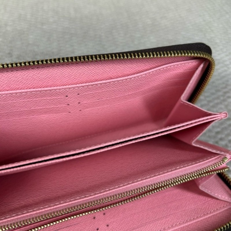 LV路易威登熱帶雨林長款錢包 金色五金 拉鏈開合 粉色內裡 卡位多 容量大 日常通勤百搭實用-15