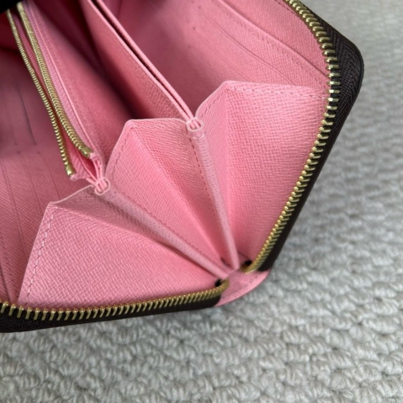 LV路易威登熱帶雨林長款錢包 金色五金 拉鏈開合 粉色內裡 卡位多 容量大 日常通勤百搭實用-23