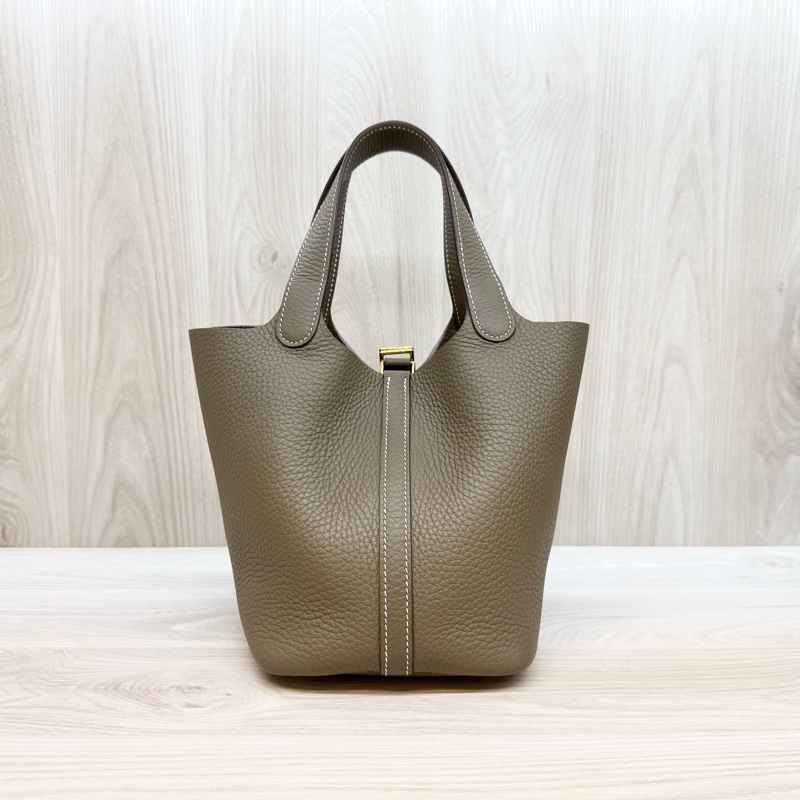 Hermes 🩶18大象灰TC皮Picotin18/W刻-2