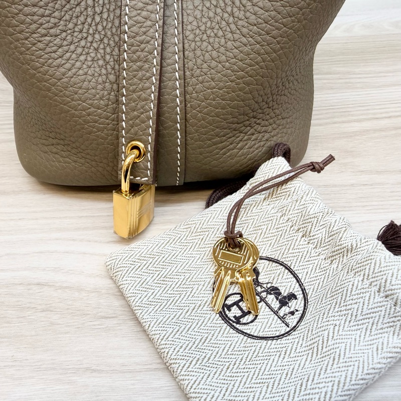 Hermes 🩶18大象灰TC皮Picotin18/W刻-14