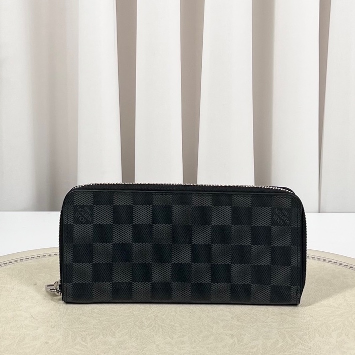 LV路易威登 長款棋盤格拉鍊錢包 內里整潔 男女同款-0