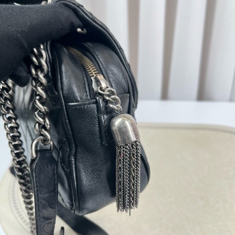 CHANEL香奈兒 18開 限定款愛丁堡系列 流蘇鏈條包 可單肩可斜挎 紅色內裡 復古有氣質 容量適中-13