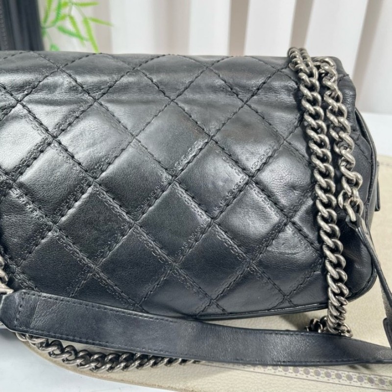 CHANEL香奈兒 18開 限定款愛丁堡系列 流蘇鏈條包 可單肩可斜挎 紅色內裡 復古有氣質 容量適中-14