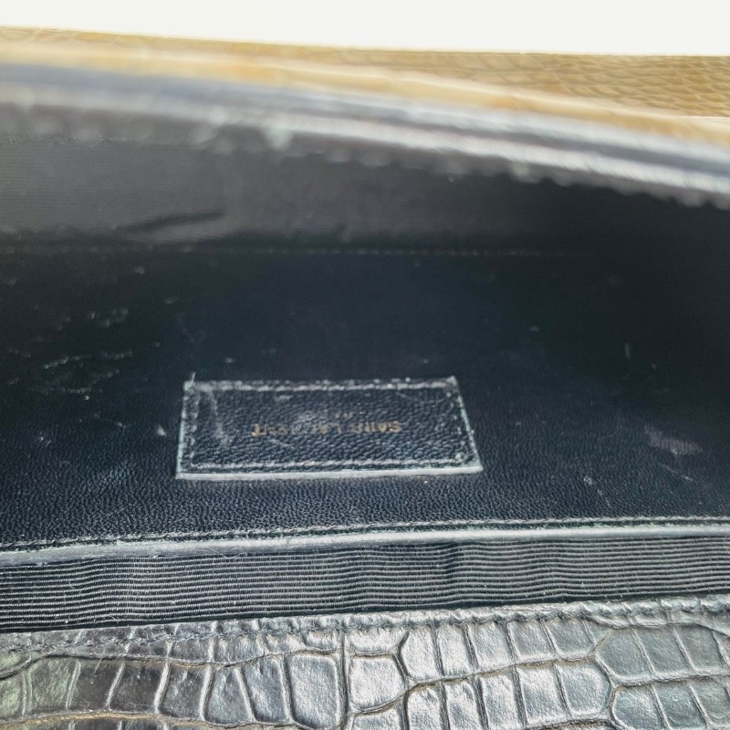 專櫃價2.6折!YSL聖羅蘭 Kate 鱷魚壓紋黑金流蘇 單肩斜挎鏈條包 流蘇的靈動性很強 上身超有氣質-18