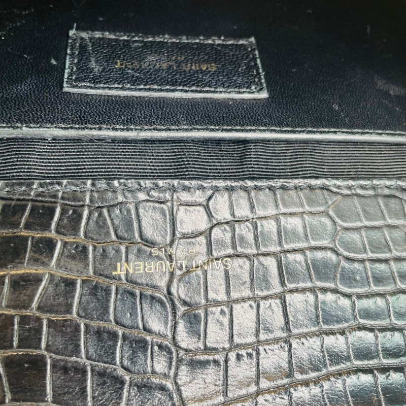 專櫃價2.6折!YSL聖羅蘭 Kate 鱷魚壓紋黑金流蘇 單肩斜挎鏈條包 流蘇的靈動性很強 上身超有氣質-20