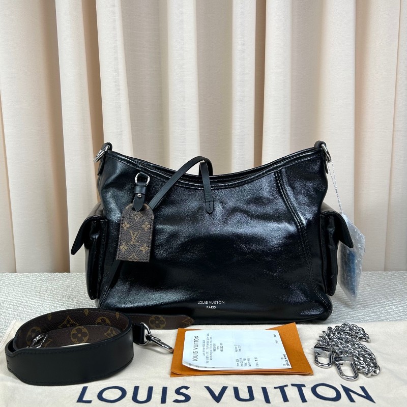 sz yff LV路易威登Carryall黑武士托特包 可手提單肩斜挎皮質柔軟 手感順滑 順滑拉鏈 做工精緻 容量夠用 日常通勤、逛街都很實用-0