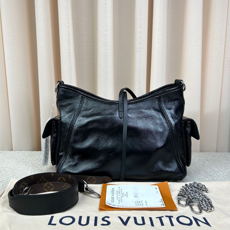 sz yff LV路易威登Carryall黑武士托特包 可手提單肩斜挎皮質柔軟 手感順滑 順滑拉鏈 做工精緻 容量夠用 日常通勤、逛街都很實用-6