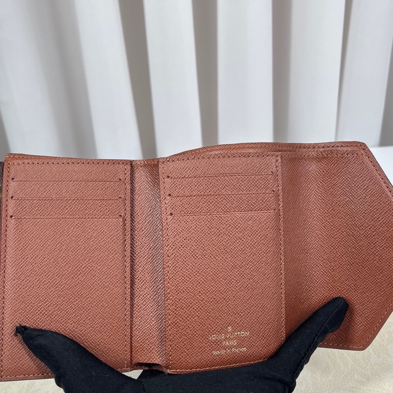 Louis Vuitton路易威登 老花短款三折疊豆豆錢包 12*9cm-2