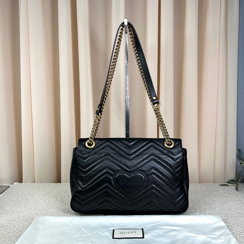 GUCCI古馳馬蒙30單肩斜挎包 古金色的經典雙G標誌 整體飽滿又精緻 出門輕便又百搭-6