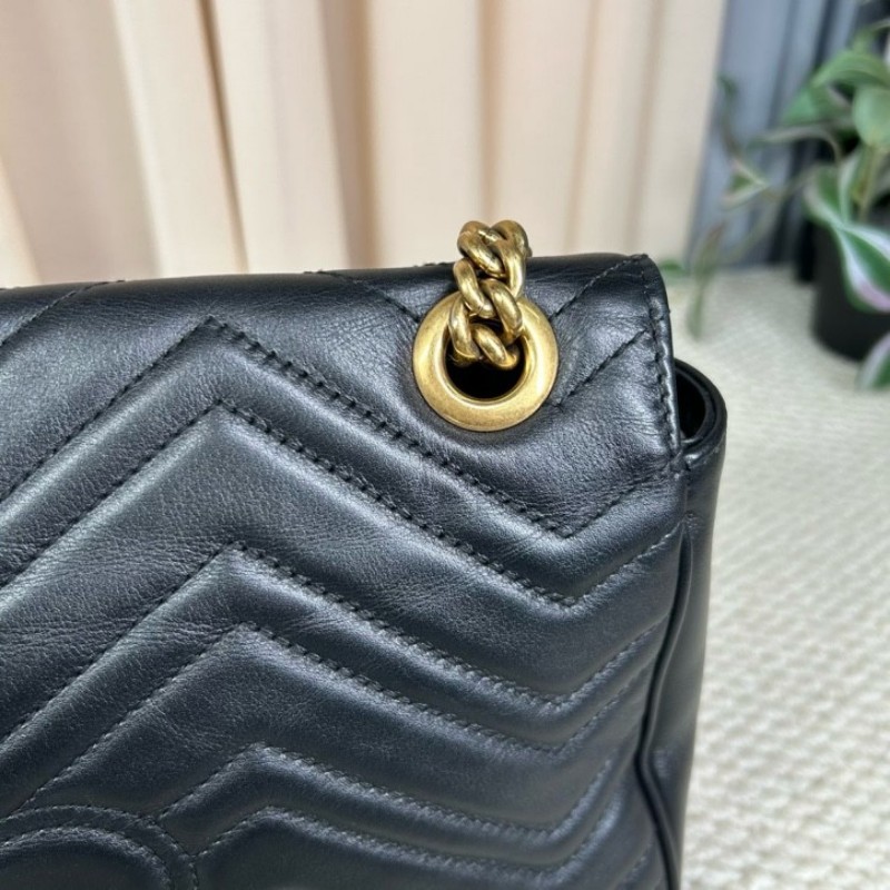 GUCCI古馳馬蒙30單肩斜挎包 古金色的經典雙G標誌 整體飽滿又精緻 出門輕便又百搭-13