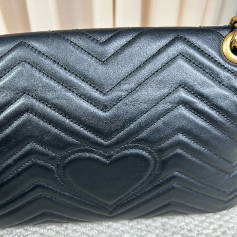 GUCCI古馳馬蒙30單肩斜挎包 古金色的經典雙G標誌 整體飽滿又精緻 出門輕便又百搭-14