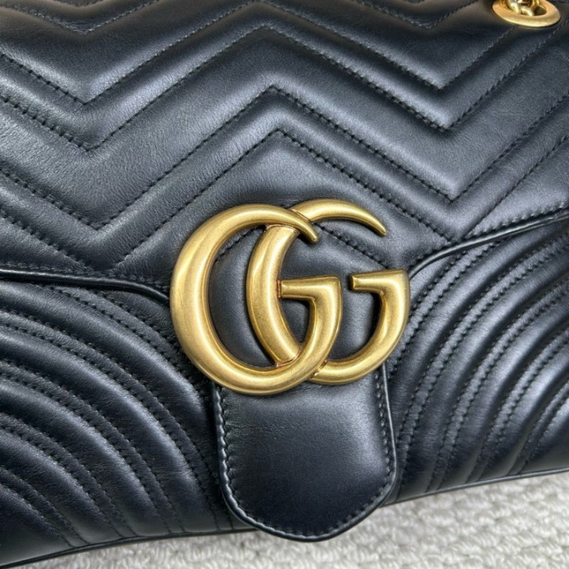 GUCCI古馳馬蒙30單肩斜挎包 古金色的經典雙G標誌 整體飽滿又精緻 出門輕便又百搭-18