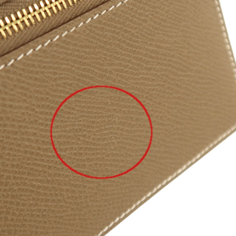 HERMES 【Hermes Fair】Epsom皮革Bearn Compact Wallet金扣錢包Etoupe-17