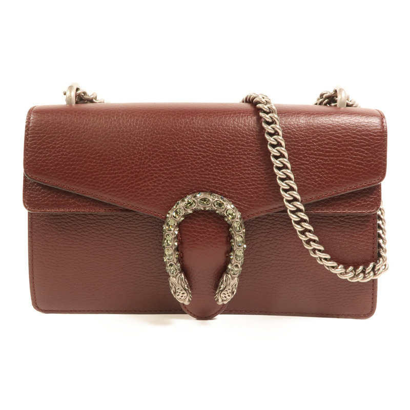 GUCCI 牛皮皮革Dionysus銀扣鏈帶肩背袋-0