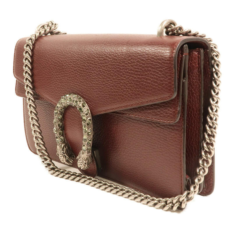 GUCCI 牛皮皮革Dionysus銀扣鏈帶肩背袋-2