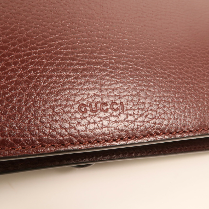 GUCCI 牛皮皮革Dionysus銀扣鏈帶肩背袋-7