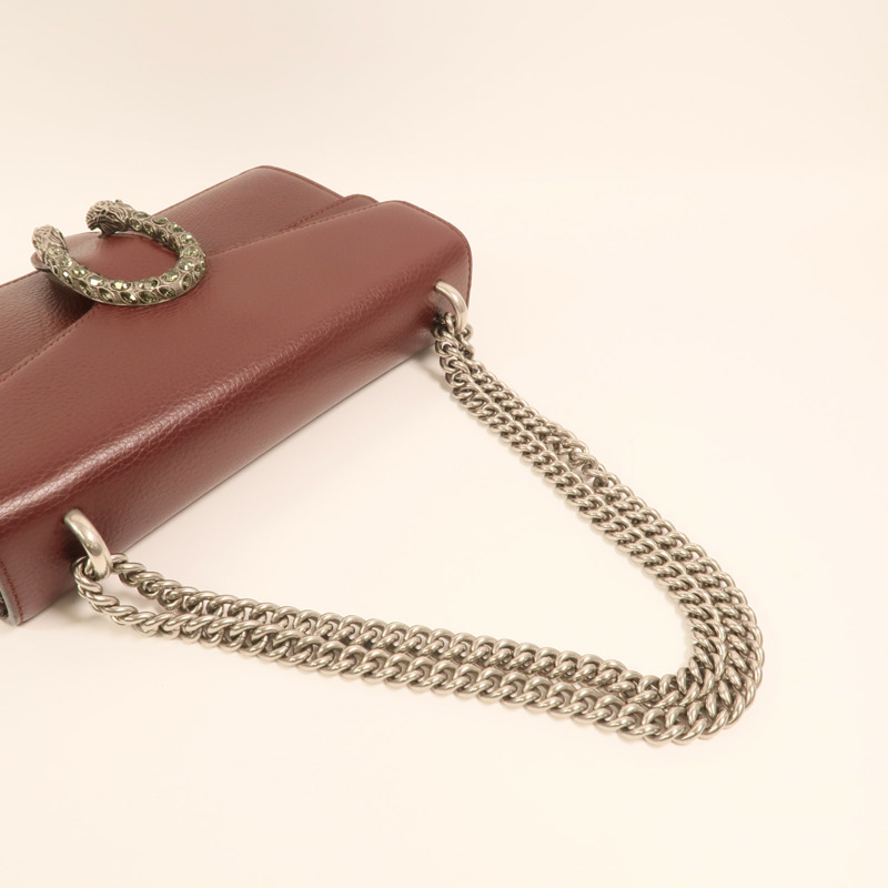 GUCCI 牛皮皮革Dionysus銀扣鏈帶肩背袋-9