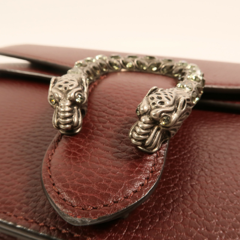 GUCCI 牛皮皮革Dionysus銀扣鏈帶肩背袋-10