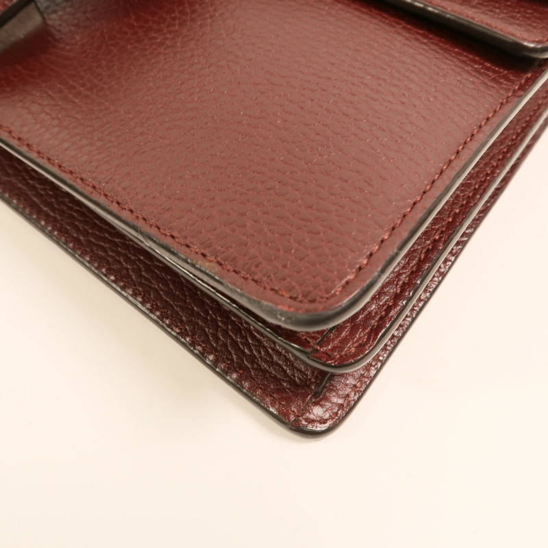 GUCCI 牛皮皮革Dionysus銀扣鏈帶肩背袋-12