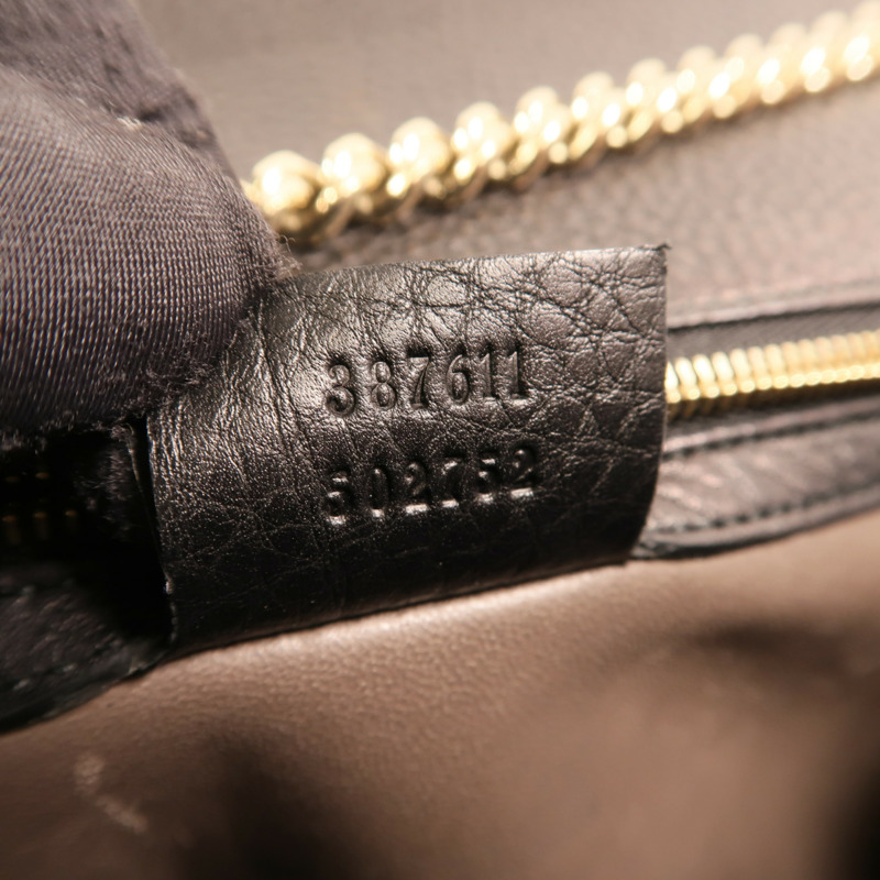 GUCCI 牛皮皮革Bamboo金扣鏈帶肩背袋-6