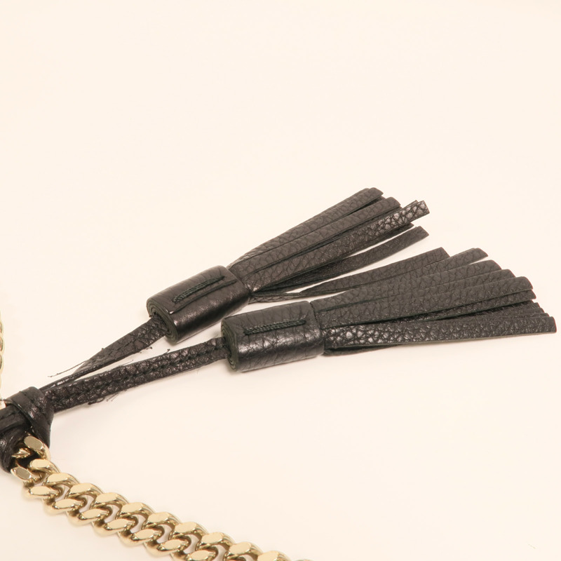 GUCCI 牛皮皮革Bamboo金扣鏈帶肩背袋-9