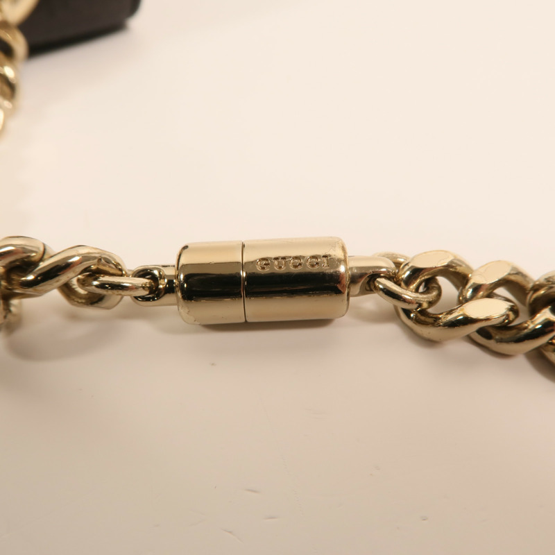 GUCCI 牛皮皮革Bamboo金扣鏈帶肩背袋-11