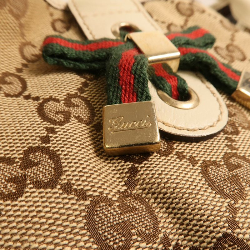 GUCCI 帆布Shoulder Bag金扣肩背袋-8