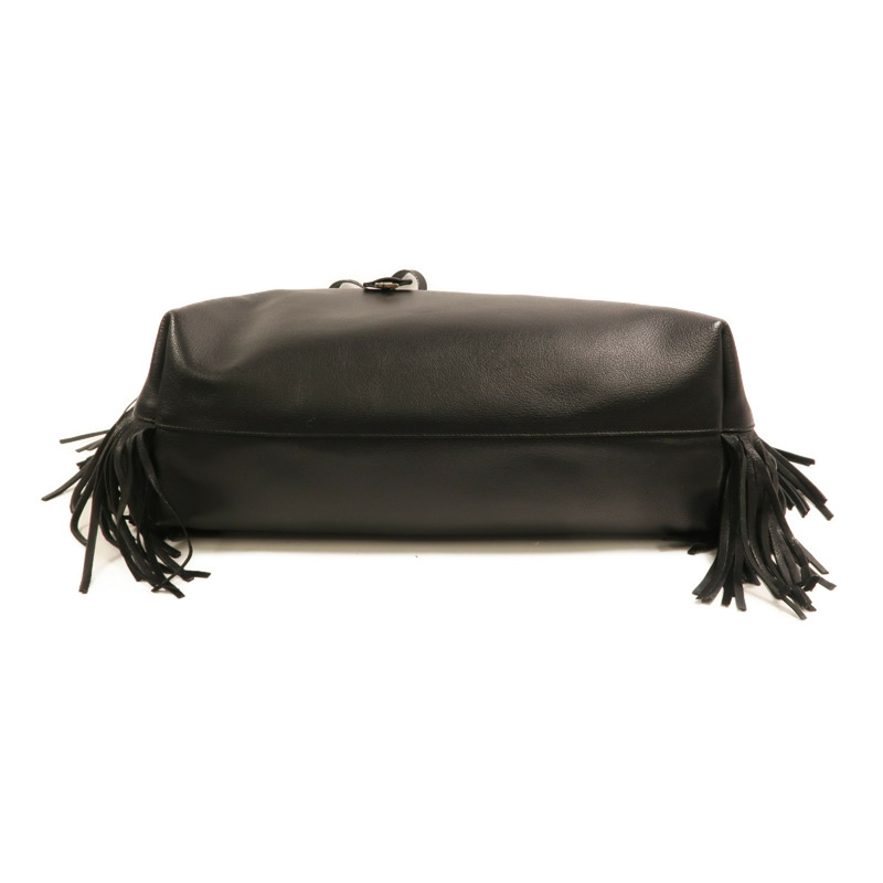 SAINT LAURENT 牛皮皮革Fringed Large Shopping Tote銀扣肩背袋-3