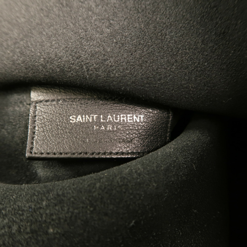 SAINT LAURENT 牛皮皮革Fringed Large Shopping Tote銀扣肩背袋-5