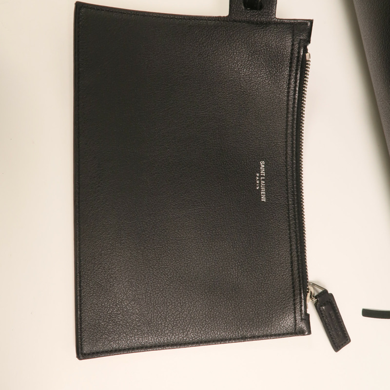 SAINT LAURENT 牛皮皮革Fringed Large Shopping Tote銀扣肩背袋-10