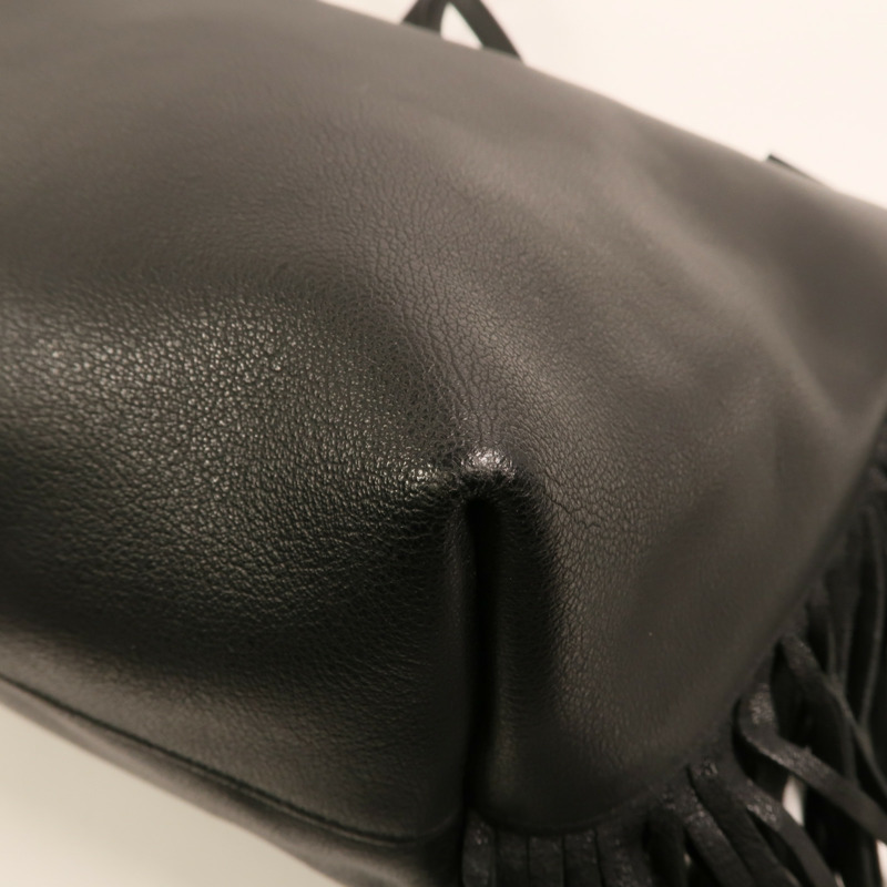 SAINT LAURENT 牛皮皮革Fringed Large Shopping Tote銀扣肩背袋-12