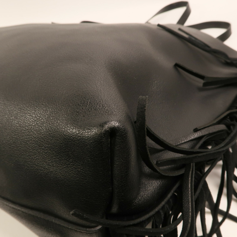 SAINT LAURENT 牛皮皮革Fringed Large Shopping Tote銀扣肩背袋-14