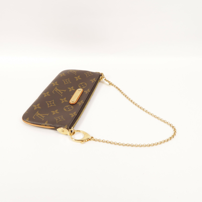 LOUIS VUITTON Monogram Pochette Milla MM金扣鏈帶肩背袋-7