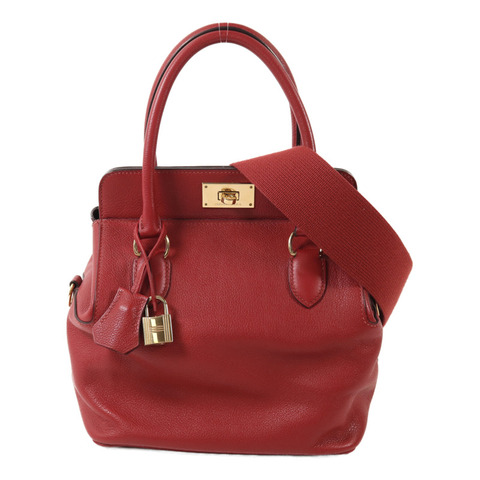 HERMES Evercolor皮革Tool Box 20金扣手挽肩背兩用袋Rouge Grenade