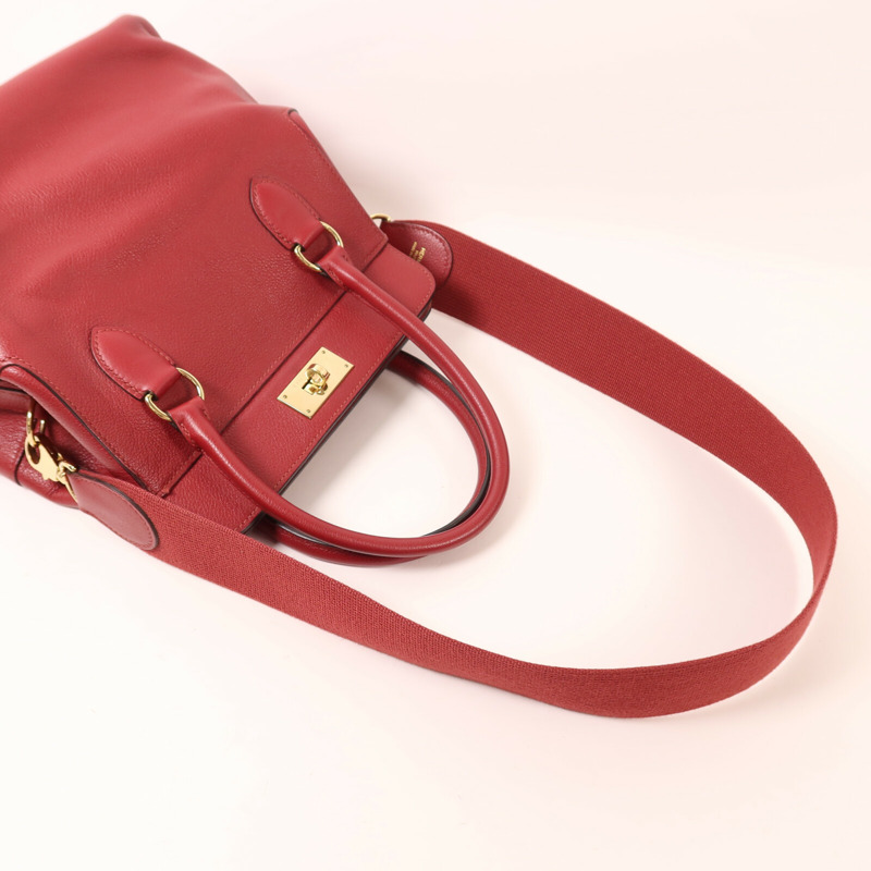 HERMES Evercolor皮革Tool Box 20金扣手挽肩背兩用袋Rouge Grenade-7
